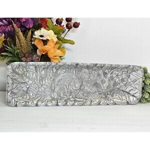 Arthur Court Cast Aluminum 1986 Bunny Rabbits Large Rectangle Serving Tray Decor